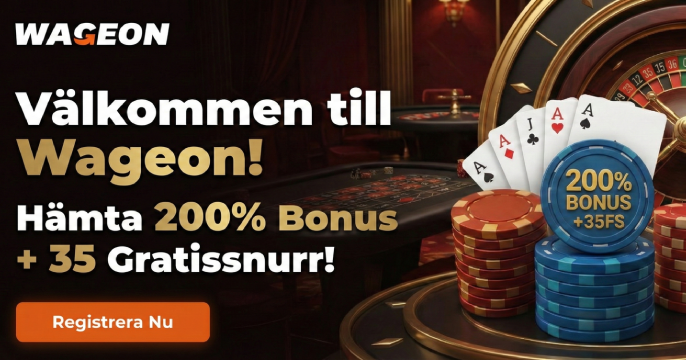 Wageon Casino välkomstbanner för svenska spelare